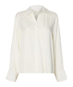 Selected Femme SLWJonna Reg LS Open Collar Shirt Egret