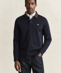 Gant Corduroy Collar Rugger Evening Blue