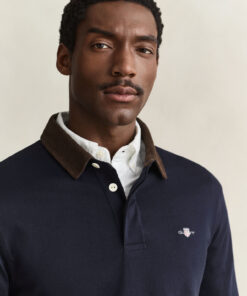 Gant Corduroy Collar Rugger Evening Blue