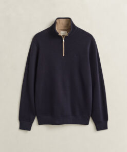 Gant Sacker Rib Half Zip Sweatshirt Evening Blue