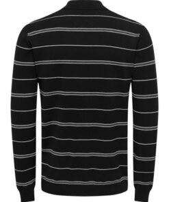 Only & Sons ONSWyler Reg Stripe Polo Knit Black