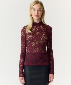 Y.A.S YASLacey LS Lace Top Port Royale