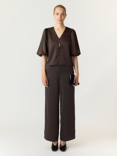 Y.A.S YASPella 2/4 V-Neck Top Brown