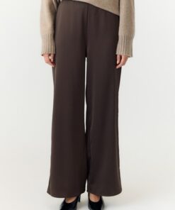 Y.A.S YASPella Hw Wide Pants Chocolate Brown
