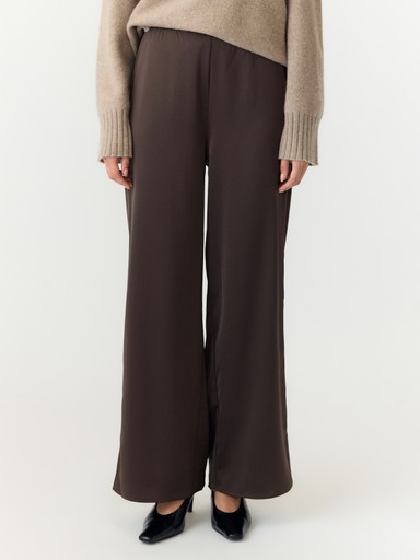 Y.A.S YASPella Hw Wide Pants Chocolate Brown