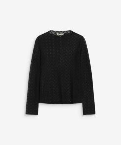 Grace & Mila Long Sleeve Lace Top  Aube Noir