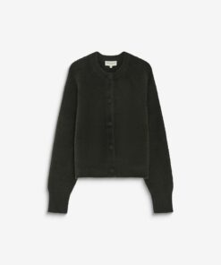Grace & Mila Buttoned Crew Neck Cardigan Aleron Kaki