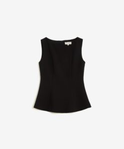 Grace & Mila Sleeveless Peplum Top Argent Noir