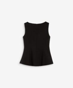 Grace & Mila Sleeveless Peplum Top Argent Noir