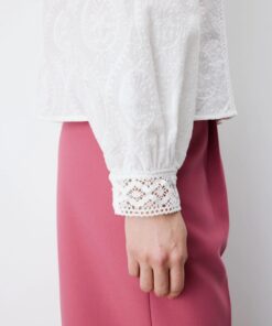 Grace & Mila Broderie Anglaise Blouse Abigail Ivoire