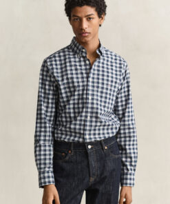 Gant Checked Poplin Shirt Dark Emerald