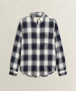 Gant Checked Windblown Flannel Shirt Evening Blue