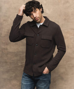 Mos Mosh MMGAustin Knit Overshirt Black Coffee