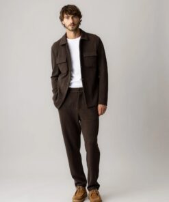 Mos Mosh MMGAustin Knit Overshirt Black Coffee