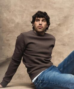 Mos Mosh Gallery MMGAbel Crew Neck Sweat Chocolate Brown Melange