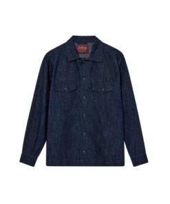 Mos Mosh Gallery MMGMarcello Chambray Overshirt Indigo Blue