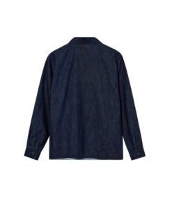 Mos Mosh Gallery MMGMarcello Chambray Overshirt Indigo Blue