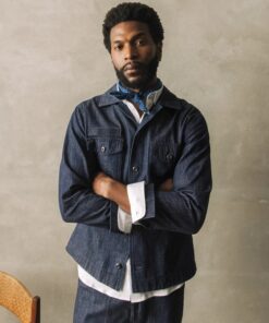 Mos Mosh Gallery MMGMarcello Chambray Overshirt Indigo Blue