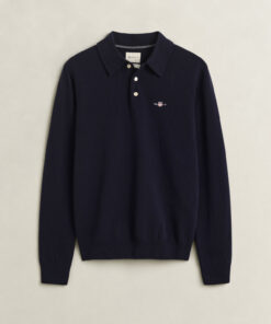 Gant Superfine Lambswool Polo Sweater Marine