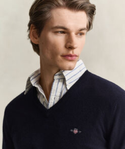 Gant Lambswool V-Neck Sweater Marine