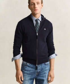 Gant Lambswool Zip Cardigan Marine