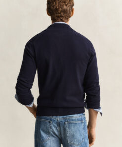 Gant Lambswool Zip Cardigan Marine
