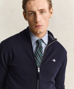 Gant Lambswool Zip Cardigan Marine