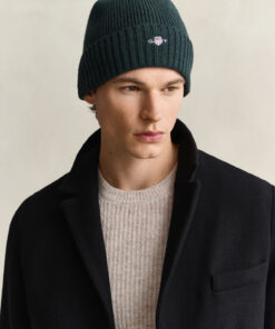 Gant Shield Wool Beanie Tartan Green