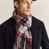 Gant Checked Wool Scarf Cream