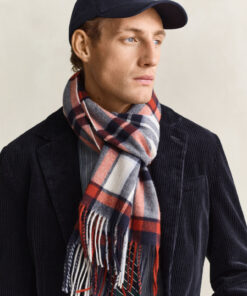 Gant Checked Wool Scarf Cream