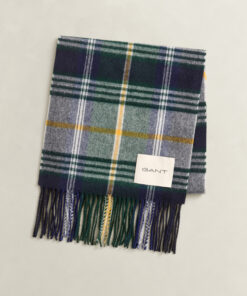 Gant Checked Wool Scarf Marine