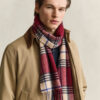 Gant Checked Wool Scarf Pumped Red