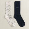 Gant 2-Pack Dot & Solid Socks Seed Melange