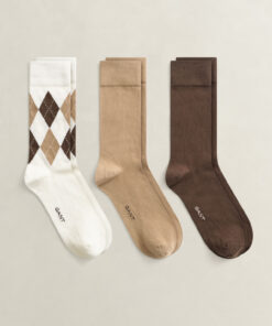 Gant 3-Pack Argyle Socks Cream