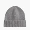 Tommy Hilfiger Hilfiger Flag Embroidery Beanie With Cashmere Medium Grey Heather