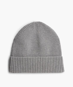 Tommy Hilfiger Hilfiger Flag Embroidery Beanie With Cashmere Medium Grey Heather