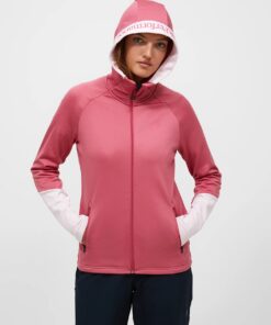 Peak Performance Rider Essentials Midlayer Zip Hood Women Mountain Blush Frosted Blossom