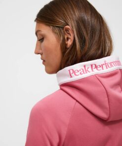 Peak Performance Rider Essentials Midlayer Zip Hood Women Mountain Blush Frosted Blossom