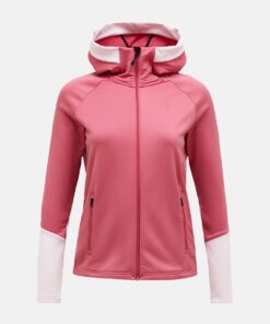 Peak Performance Rider Essentials Midlayer Zip Hood Women Mountain Blush Frosted Blossom