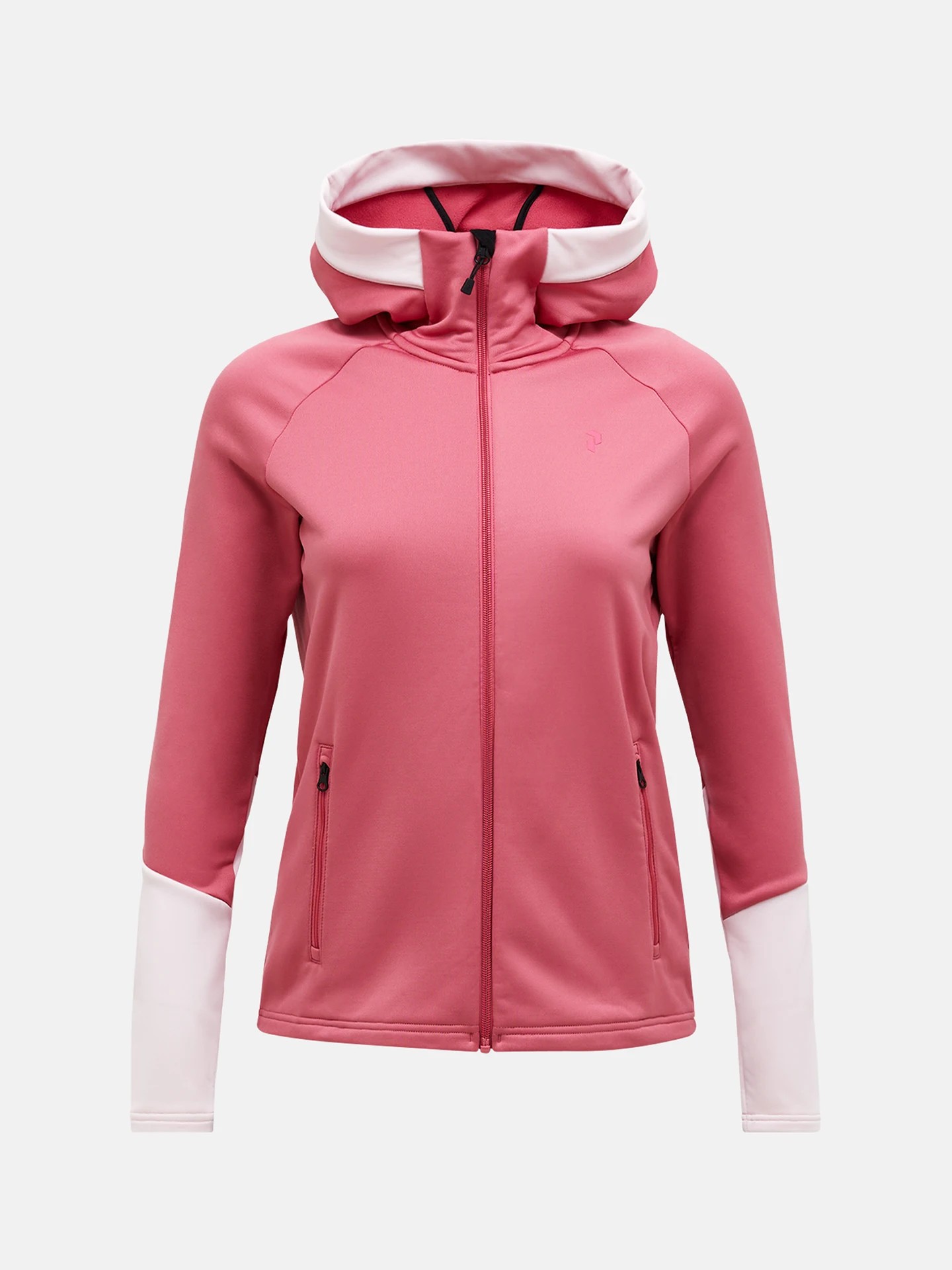 Peak Performance Rider Essentials Midlayer Zip Hood Women Mountain Blush Frosted Blossom