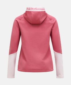 Peak Performance Rider Essentials Midlayer Zip Hood Women Mountain Blush Frosted Blossom