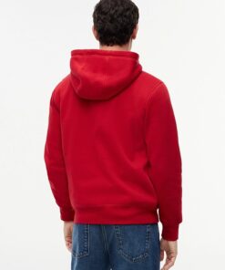Tommy Hilfiger Logo Fleece Drawstring Hoody Medium Red