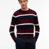 Tommy Hilfiger Crew Neck Jumper With Cashmere Burgundy Navy Blue
