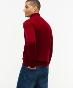 Tommy Hilfiger Mock Neck Quarter-Zip Jumper With Cashmere Regatta Red