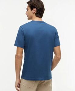 Tommy Hilfiger Flag Embroidery Crew Neck T-Shirt Aegean Sea