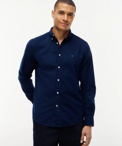 Tommy Hilfiger Regular Fit Flex Flannel Shirt Carbon Navy