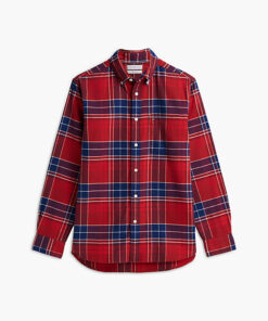 Tommy Hilfiger Regular Fit Tartan Check Flannel Shirt Regatta Red
