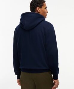 Tommy Hilfiger Flag Embroidery Fleece Zip Thru Hoody Navty Blue