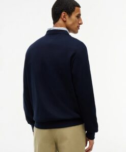 Tommy Hilfiger 1985 Logo Terry Crew Neck Sweatshirt Navy Blue
