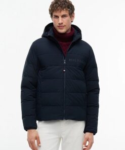 Tommy Hilfiger Detachable Hood Puffer Jacket Navy Blue